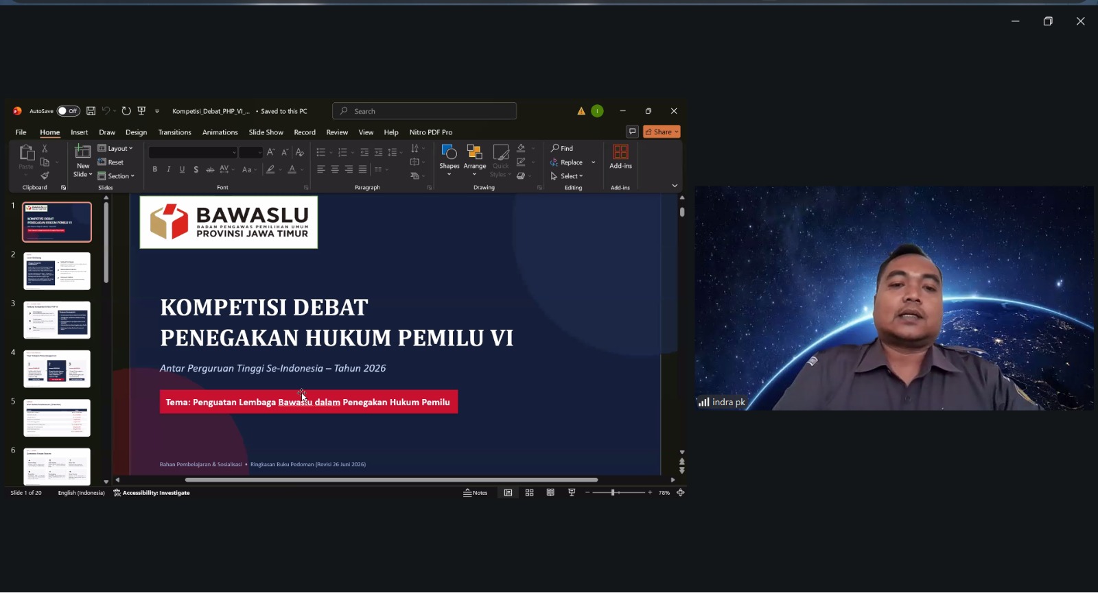 Indra Purnomo Memberikan Penjelasan Mengenai Kompetisi Debat Pemilu 2026